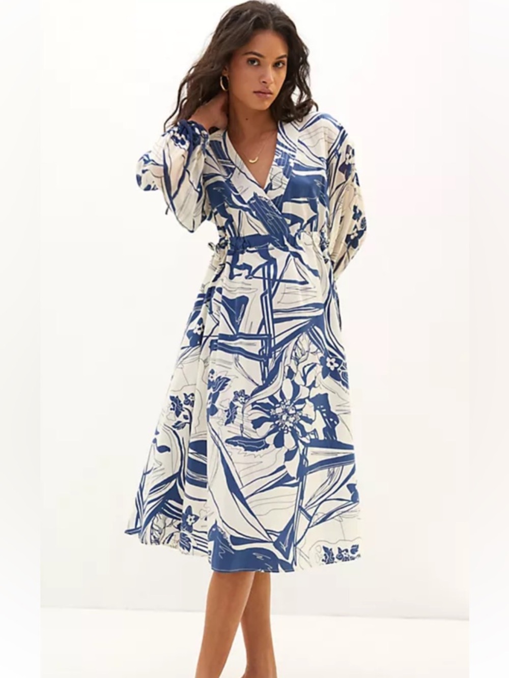 NWT retail $438 Size XS #Anthropologie #BeatriceBSolana abstract midi dress.
